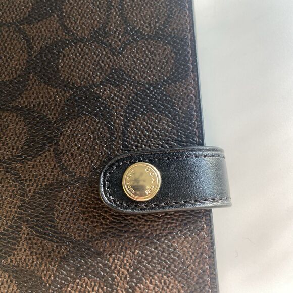 Coach Notebook In Signature Canvas Gold/Walnut/Black Diary Lined Spiral CZ198 - Picture 2 of 12